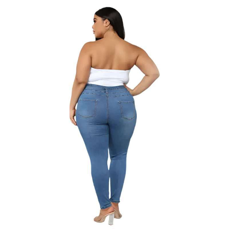 Plus size XL-5XL women's ripped jeans