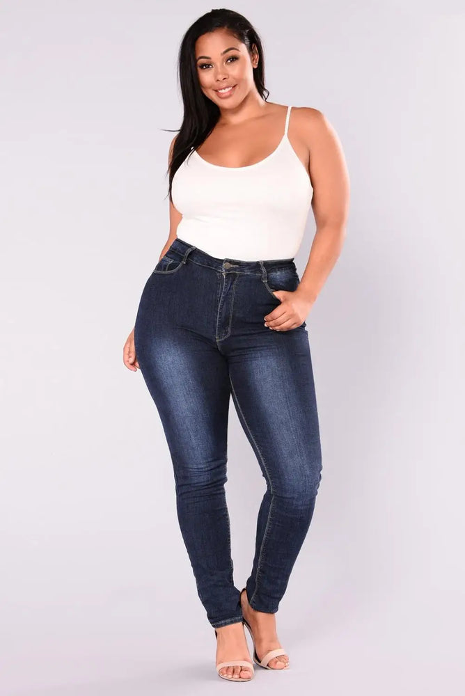 Plus Size Jeans High Waist Stretch Jeans