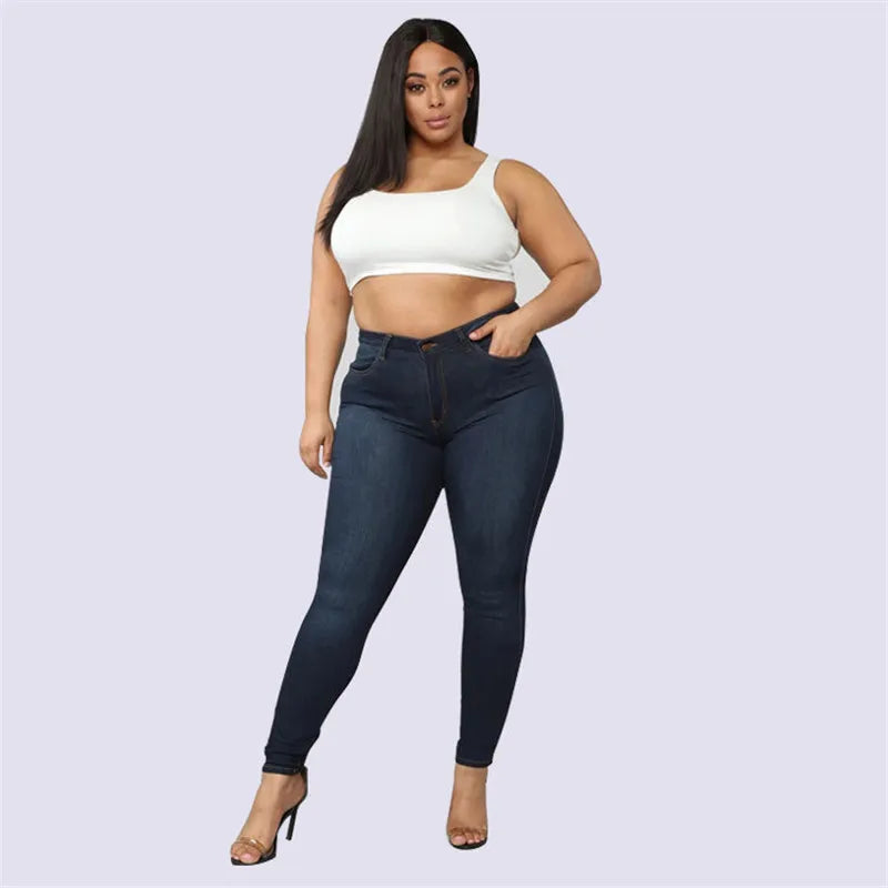Plus size jeans high waist skinny jeans