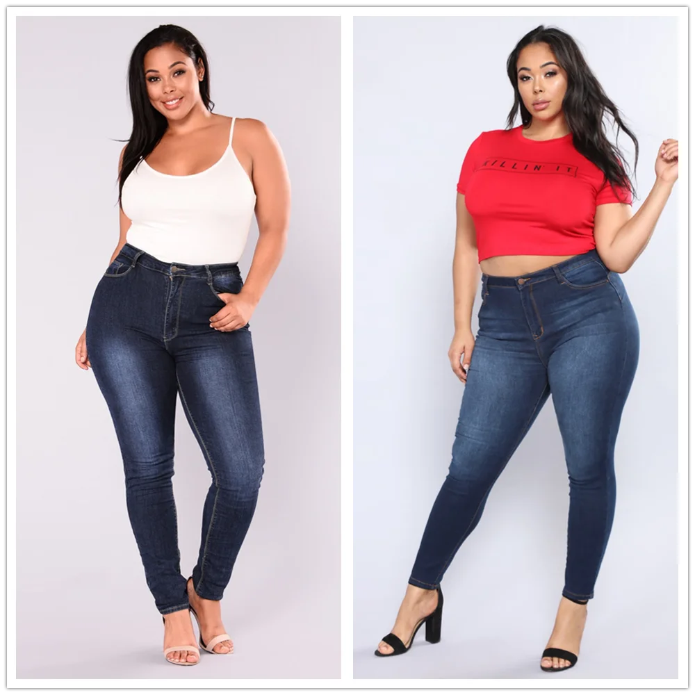 Plus Size Jeans High Waist Stretch Jeans