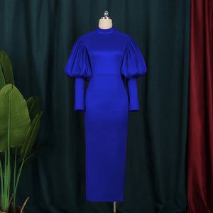 Party Dresses Blue Long Puff Sleeve