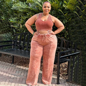 Plus Size Fashion Jogger Pants Set