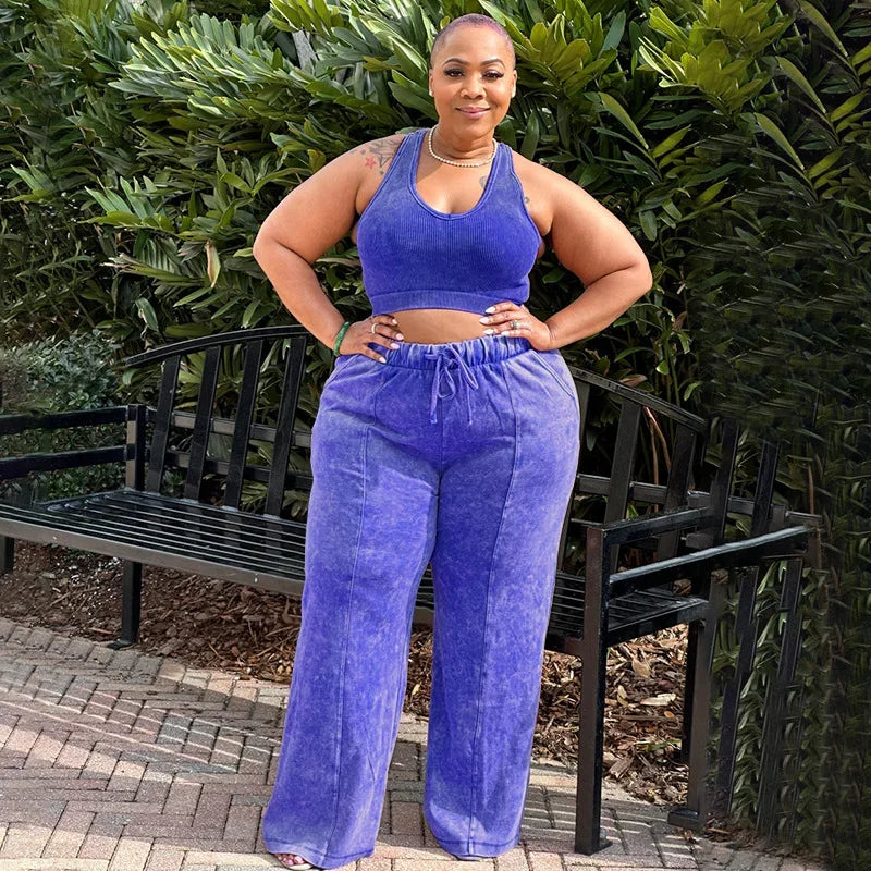 Plus Size Fashion Jogger Pants Set