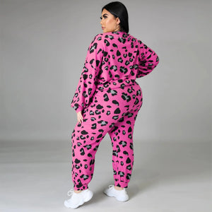 O-Neck Long Sleeve Leopard Print