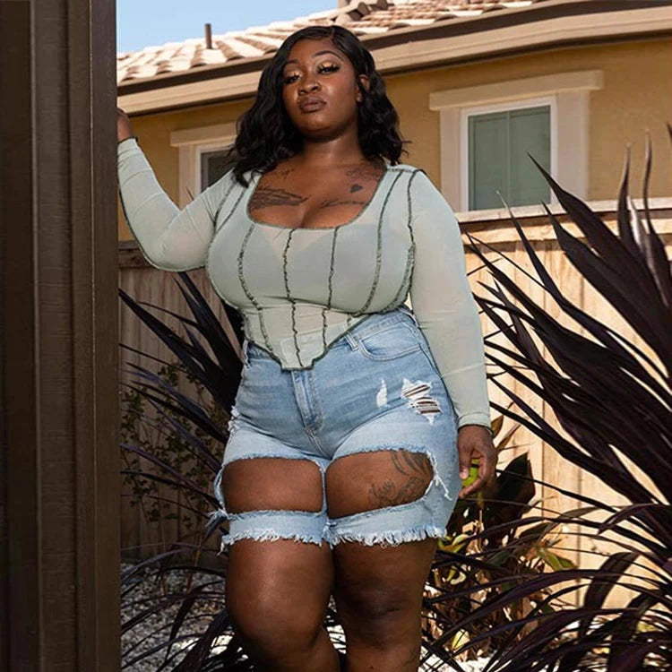 Plus Size Outwears Long Sleeve T-shirts