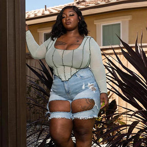 Plus Size Outwears Long Sleeve T-shirts
