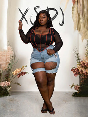 Plus Size Outwears Long Sleeve T-shirts