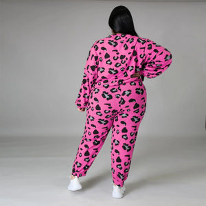 O-Neck Long Sleeve Leopard Print