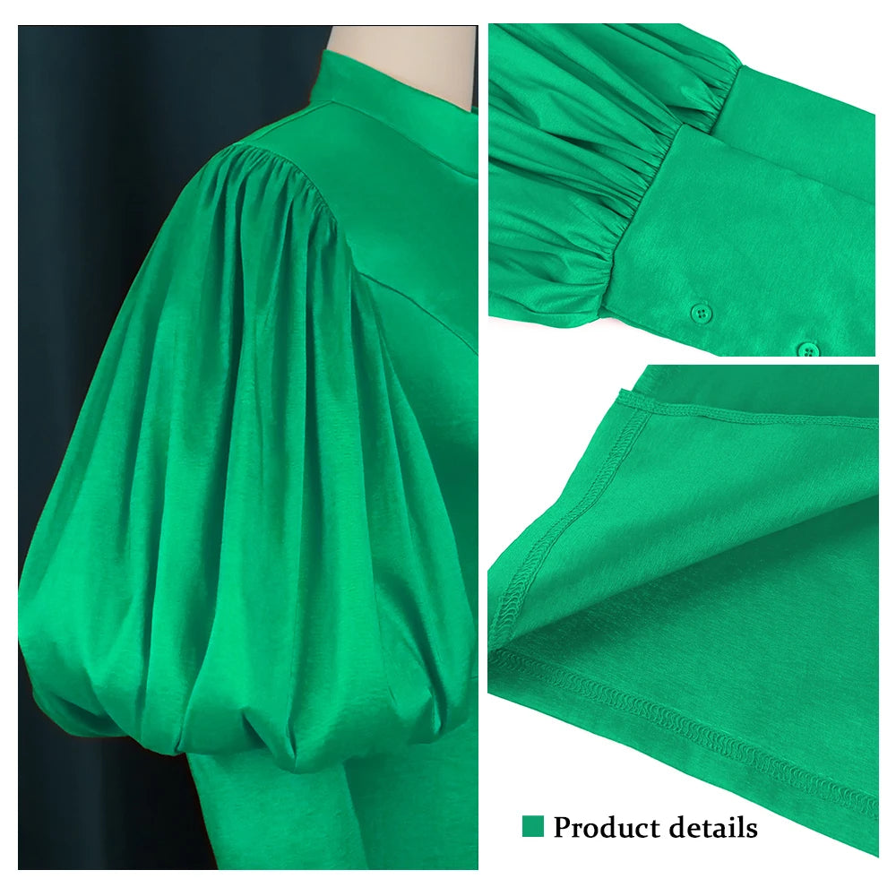 Party Dresses Blue Long Puff Sleeve