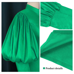 Party Dresses Blue Long Puff Sleeve