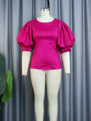 Fashion Tops for Women Lantern Sleeve