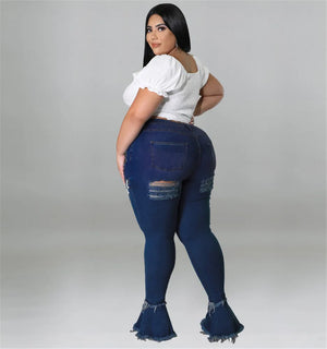 Flared Jeans Bandage High Waist