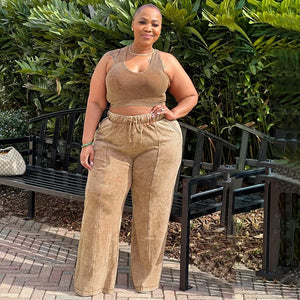 Plus Size Fashion Jogger Pants Set
