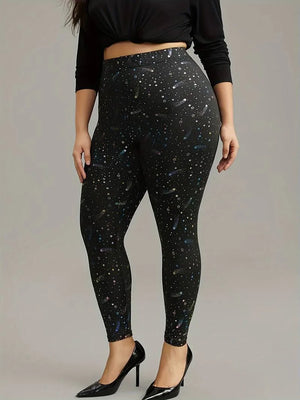 Plus Size Star Print Casual Women Leggings