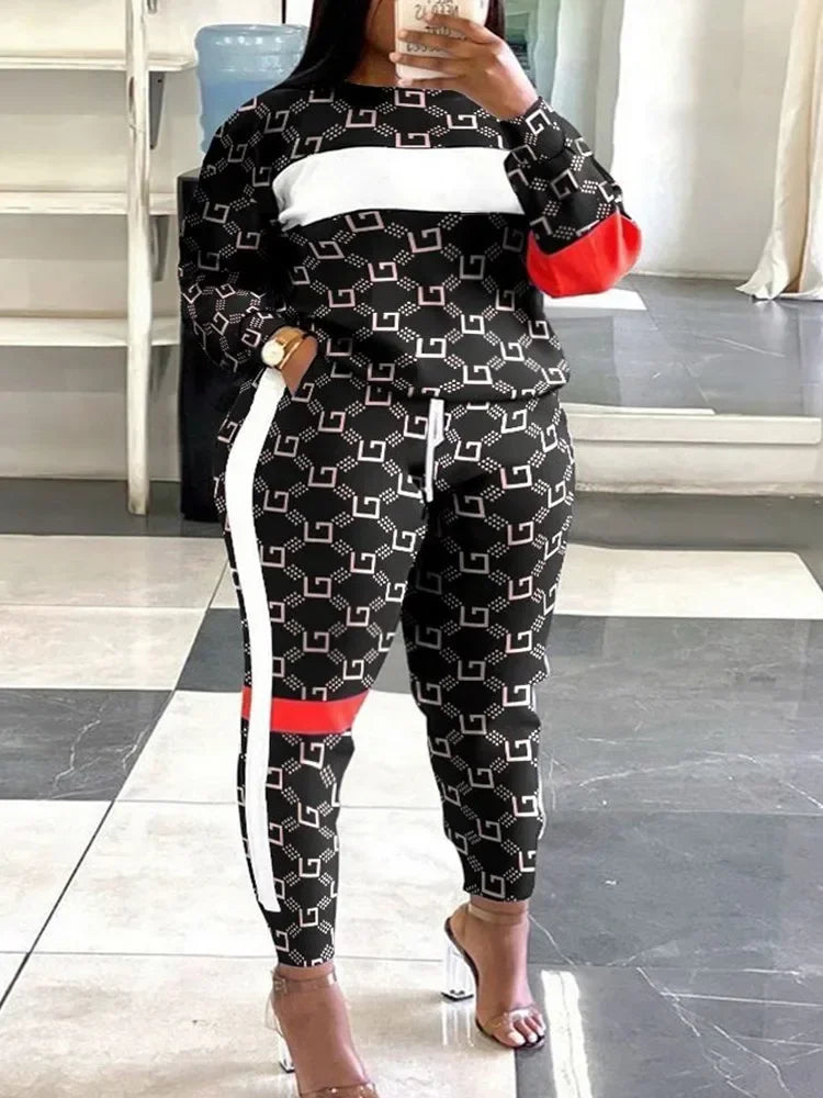 Outifits New Plus Size Geometric Print