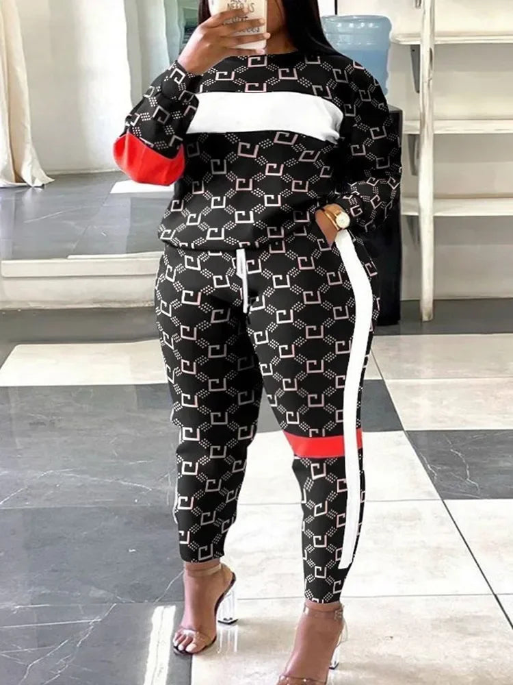 Outifits New Plus Size Geometric Print