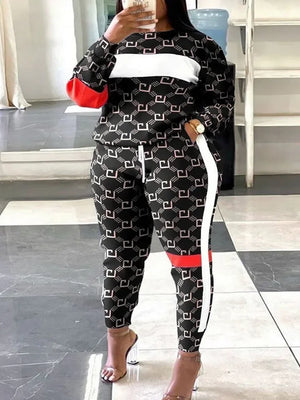 Outifits New Plus Size Geometric Print