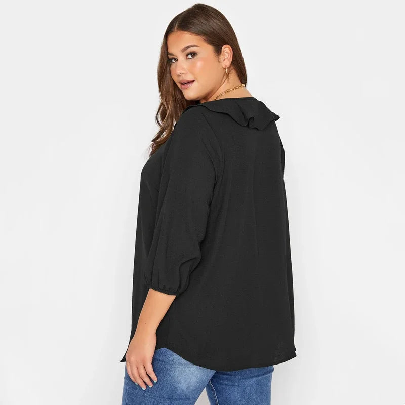 Plus Size Sexy V-neck Elegant Chic Blouse