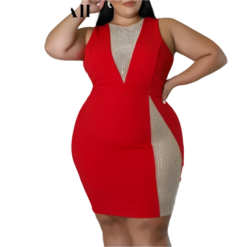 Shiny Crystal Rhinestone Party Club Dress
