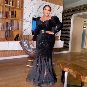 luxury dresses Sequin mesh dresses