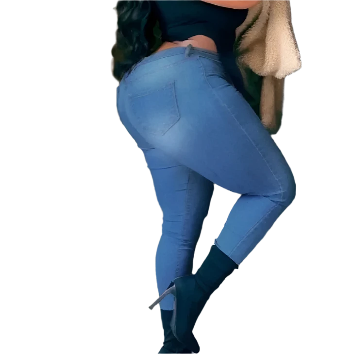 Skinny Jeans High Waist Stretch Denim