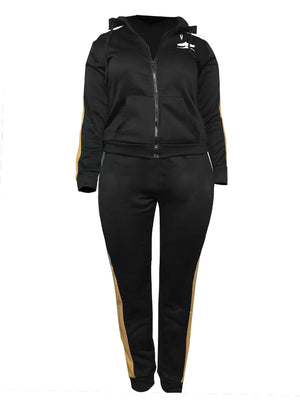 Plus Size Two pieces set Hooded