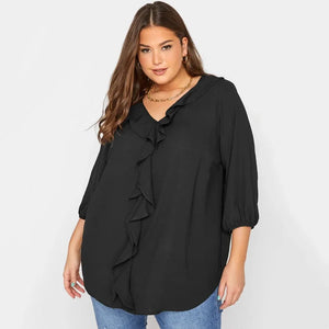 Plus Size Sexy V-neck Elegant Chic Blouse