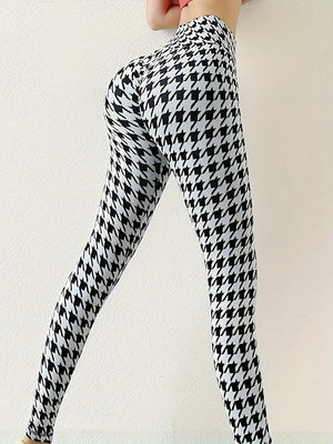 Houndstooth Print Skinny Leggings