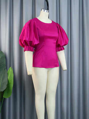 Fashion Tops for Women Lantern Sleeve
