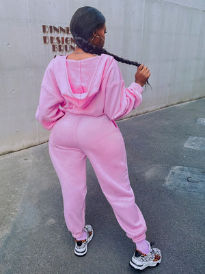 LW Zipper Design Letter Loose Jumpsuit