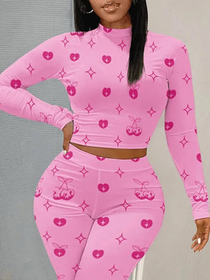 Plus Size Pink Fruit Print