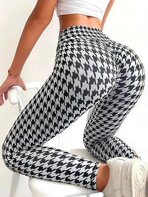 Houndstooth Print Skinny Leggings
