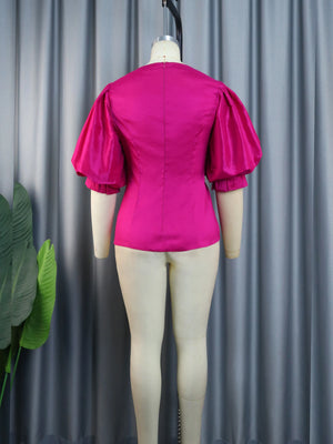 Fashion Tops for Women Lantern Sleeve