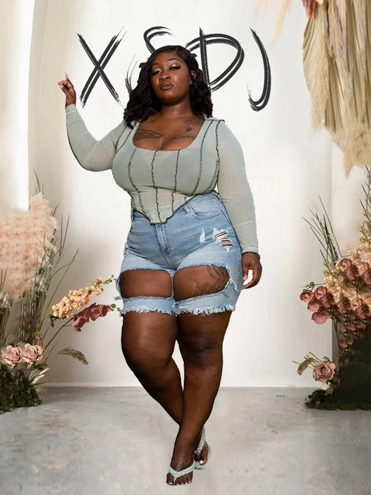 Plus Size Outwears Long Sleeve T-shirts