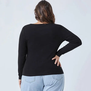 Plus Size Square Neck Elegant Top