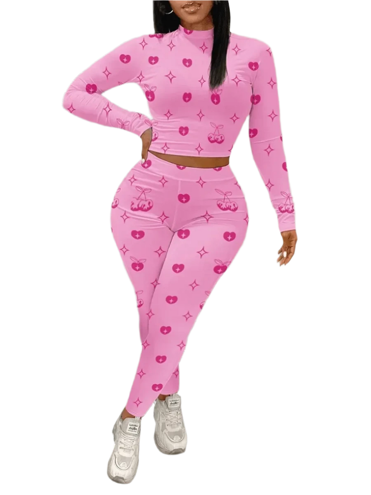 Plus Size Pink Fruit Print